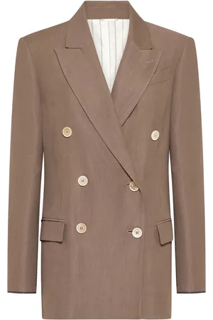 Brunello Cucinelli FLUID TWILL JACKET WITH SHINY CUFFS - - Woman