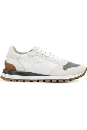 Brunello Cucinelli Suede and techno fabric runners with "Precious Toe" - - Woman