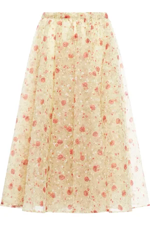 Prada Printed nylonette midi skirt - - Woman