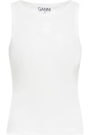 Ganni SOFT COTTON RIB TANK TOP - - Woman