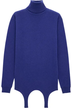 Saint Laurent CASHMERE TURTLENECK PULLOVER WITH GARTER BELT - - Woman
