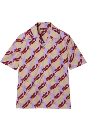 Gucci LIGHTWEIGHT COTTON POPLIN SHIRT WITH PRINT - - Man