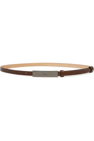 Max Mara LEATHER BELT WITH LOGO PLATE - - Woman