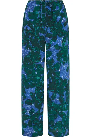 DRIES VAN NOTEN PRINTED SILK TROUSERS - - Woman
