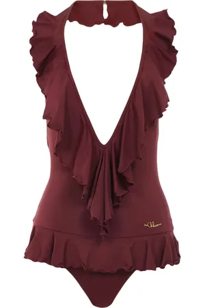 Chloé RUFFLED V-NECK ONE-PIECE SWIMSUIT - - Woman