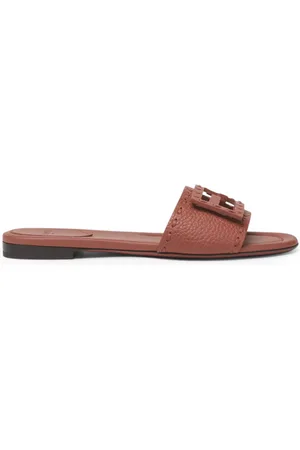 Fendi LEATHER BAGUETTE SLIPPERS - - Woman