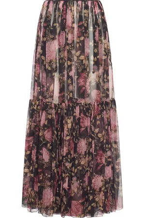 Chloé LONG PRINTED SILK SKIRT - - Woman