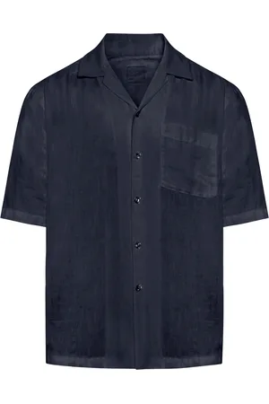 120% Lino SHORT SLEEVE LINEN BOWLING SHIRT - - Man