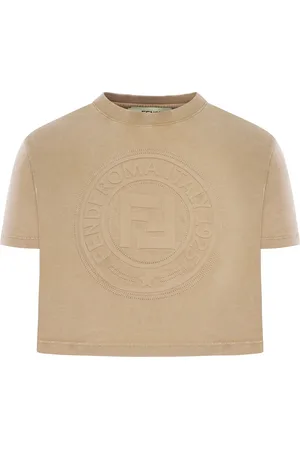 Fendi CROP T-SHIRT WITH ROMA LOGO - - Woman