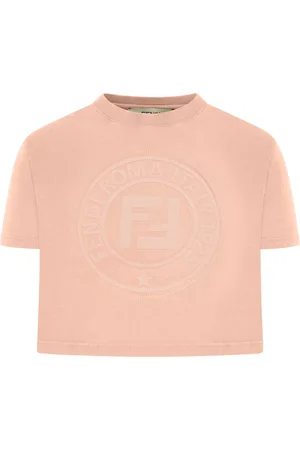 Fendi CROP T-SHIRT WITH ROMA LOGO - - Woman