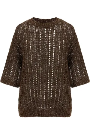 Brunello Cucinelli RUSTIC DUZZLING NET JERSEY SWEATER - - Woman