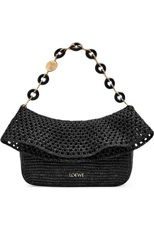 Loewe MEDIUM OLA BAG IN RAFFIA AND CALFSKIN - - Woman