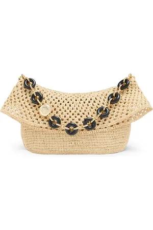 Loewe MEDIUM OLA BAG IN RAFFIA AND CALFSKIN - - Woman