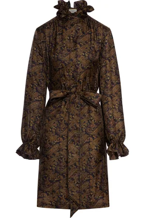 Saint Laurent SILK TWILL DRESS WITH PAISLEY PATTERN - - Woman