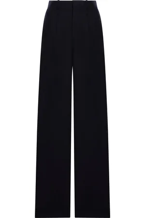 Saint Laurent WIDE LEG TROUSERS IN CHINÉ WOOL - - Woman