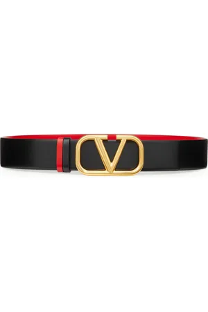 VALENTINO GARAVANI REVERSIBLE VLOGO SIGNATURE BELT IN GLOSSY CALFSKIN 40 MM - - Woman