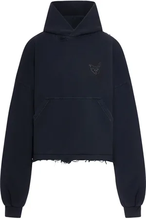 Balenciaga CROPPED NAIL POLISH HOODIE IN WASHED - - Woman