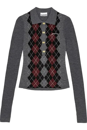 Ganni KNITTED POLO SHIRT - - Woman