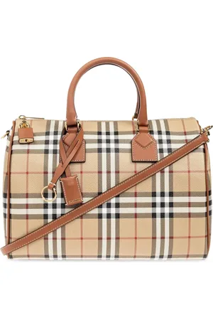 Burberry CHECKED ZIPPED BOWLING TOTE BAG - - Woman