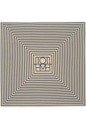 Totême Signature monogram silk scarf crème - - Woman