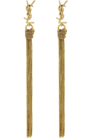 Saint Laurent METAL EARRINGS WITH CASSANDRE TASSEL - - Woman