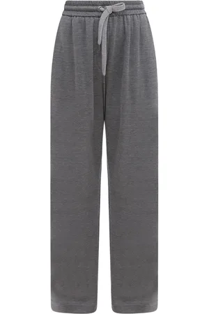 Brunello Cucinelli COMFORT COTTON AND SILK WIDE PANTSS - - Woman