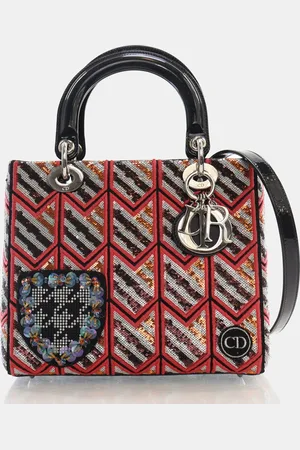 Dior Leather and Sequin Medium Lady Tote Bag