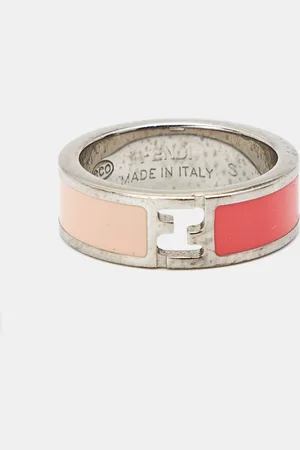 Fendi Sta Bicolor Enamel Tone Ring Size 51