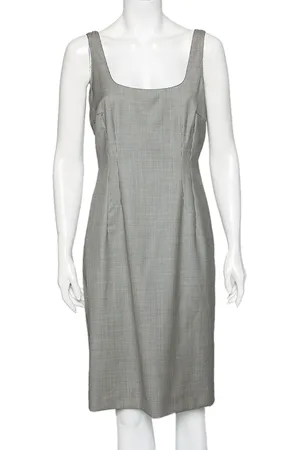 Emporio Armani Monochrome Houndstooth Printed Wool Short Dress L