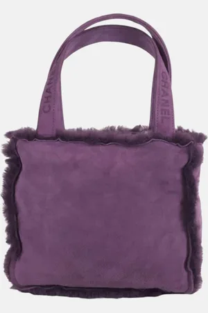 CHANEL 2000s Shearling and Suede Mini Logo Bag