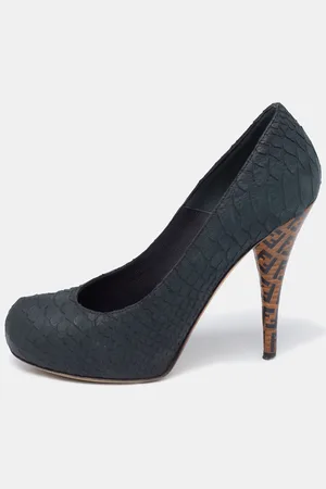 Fendi Dark Python Superstar Platform Pumps Size 37.5