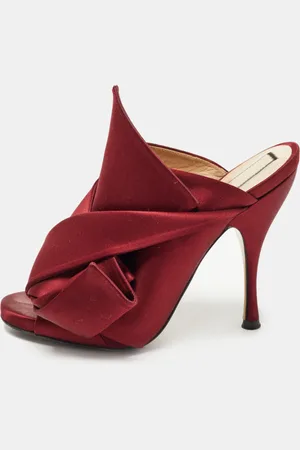 Nº21 Satin Raso Knot Peep Toe Mules Size 37