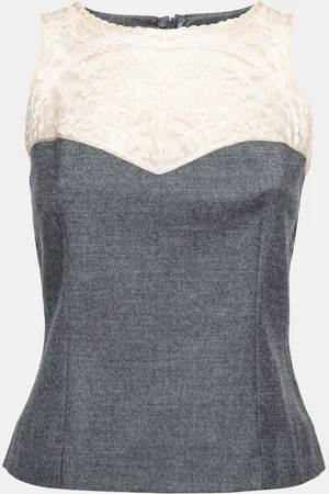 Sportmax Wool Lace Detail Sleeveless Top S
