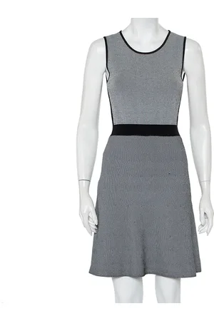 Emporio Armani Monochrome Patterned Knit Skater Dress S