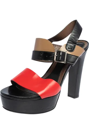 Marni Tricolor Leather Platform Ankle Strap Sandals Size 40