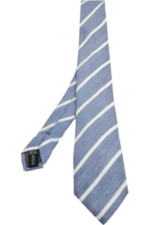 Emporio Armani Striped Linen & Silk Tie