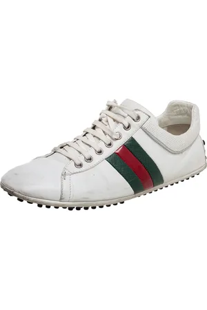 Gucci Leather Web Lace Up Sneakers Size 42