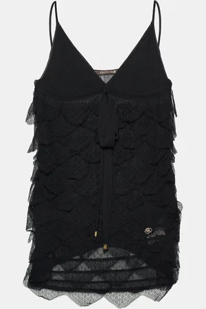 Roberto Cavalli Lace Frill Detail Sleeveless Top S