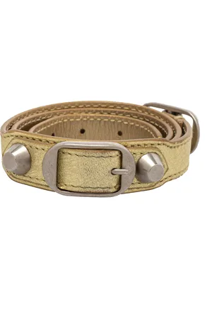 Balenciaga Metallic Leather Triple Tour Arena Bracelet M