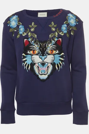 Gucci Embroidered Cotton Crewneck Sweatshirt XS