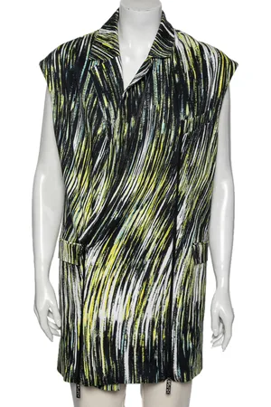 Kenzo Printed Cotton Zip Detail Long Sleeveless Jacket S