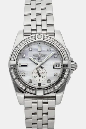 Breitling Shell Stainless Steel Galactic A3733053/A717 Automatic Women