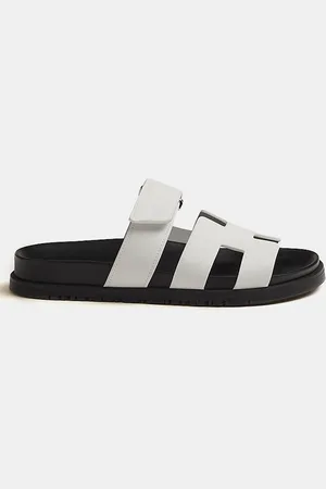 Hermès Blanc Rubber Chypre Sandal 34.5