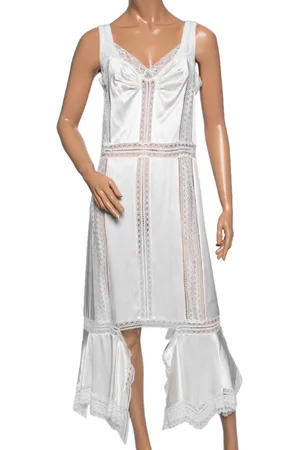 Burberry Satin Silk & Chantilly Lace Sleeveless Slip Dress S