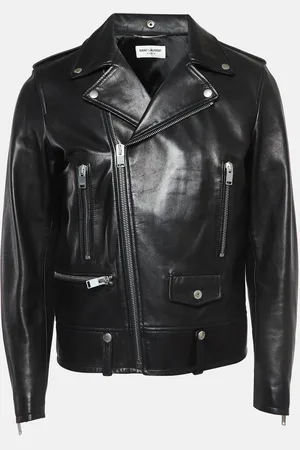 Saint Laurent Leather Zipper Detail Riders Jacket XL