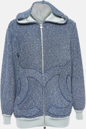 CHANEL /Metallic Terry Zip-Up Hoodie M