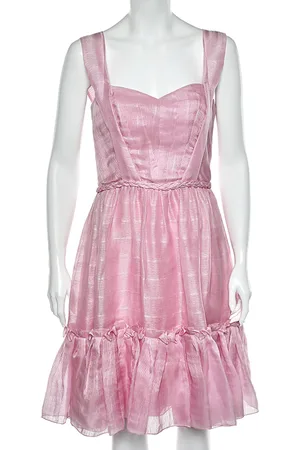 Oscar de la Renta Silk Sleeveless Flared Mini Dress M