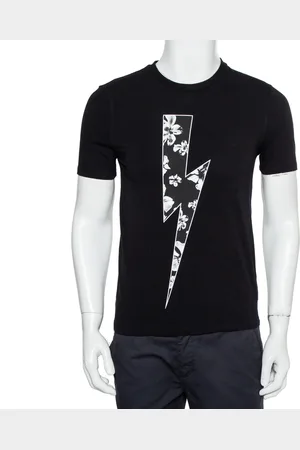 Neil Barrett Floral Bolt Printed Crewneck T-Shirt S