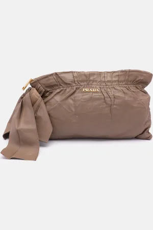 Prada Leather Bow Clutch