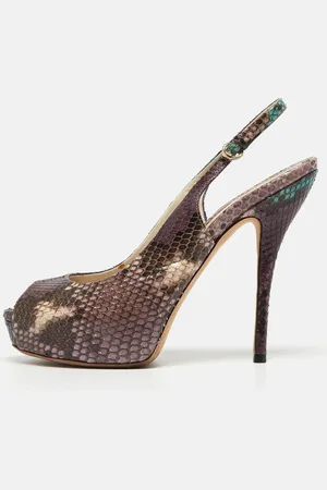 Gucci Python Sofia Slingback Pumps Size 37.5